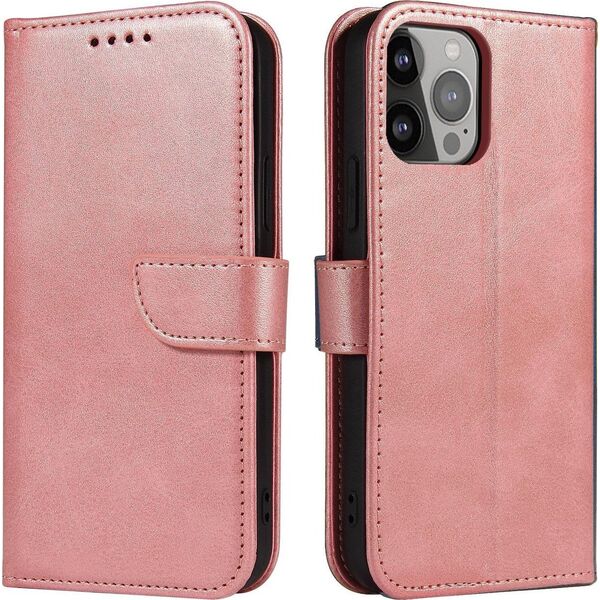 Hurtel Magnet Case etui iPhone 14 Pro Max pokrowiec z klapką portfel podstawka różowe 12718372 9145576263907