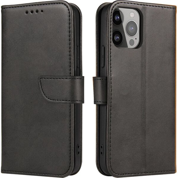 Hurtel Magnet Case etui Motorola Moto E32 pokrowiec z klapką portfel podstawka czarne 12718422 9145576270691