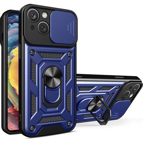 Hurtel Hybrid Armor Camshield etui iPhone 14 pancerny pokrowiec z osłoną na aparat niebieskie 12718595 9145576267837