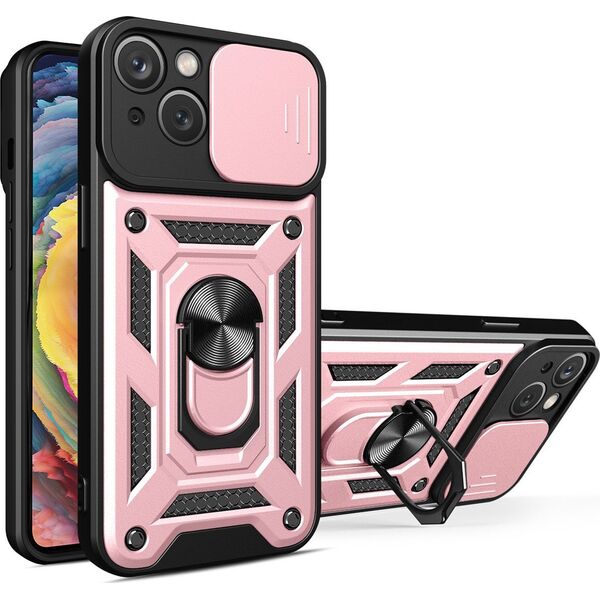 Hurtel Hybrid Armor Camshield etui iPhone 14 Plus pancerny pokrowiec z osłoną na aparat różowe 12718599 9145576267875