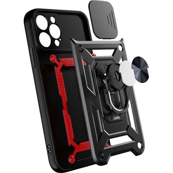 Hurtel Hybrid Armor Camshield etui iPhone 13 Pro Max pancerny pokrowiec z osłoną na aparat czarne 12718624 9145576268001