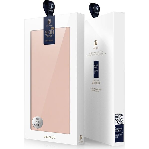 Dux Ducis Dux Ducis Skin Pro etui do Samsung Galaxy A34 5G pokrowiec z klapką portfel na kartę podstawka różowe 12729212 6934913030196