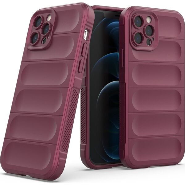 Hurtel Magic Shield Case etui do iPhone 12 Pro elastyczny pancerny pokrowiec burgundowy 12741042 9145576258415