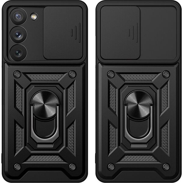 Hurtel Hybrid Armor Camshield etui do Samsung Galaxy S23 Ultra pancerny pokrowiec z osłoną na aparat czarne 12741094 9145576272800
