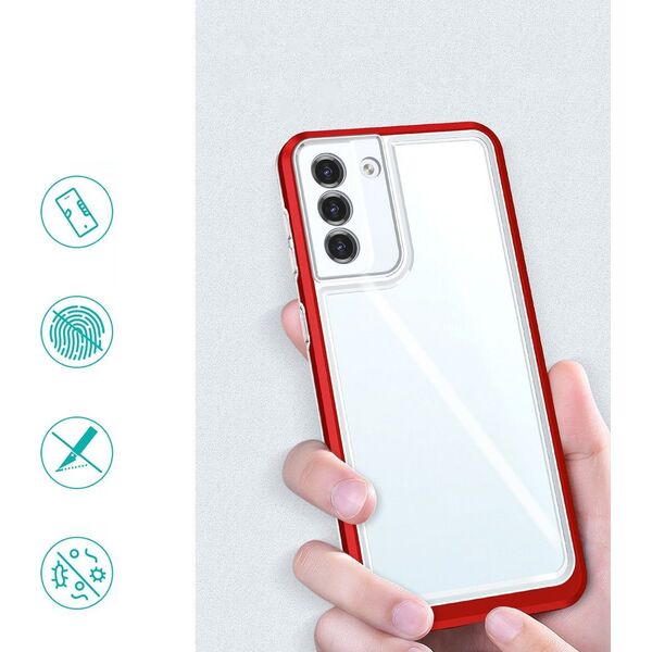 Hurtel Clear 3in1 etui do Samsung Galaxy S23+ silikonowy pokrowiec z ramką czerwone 12741102 9145576272688