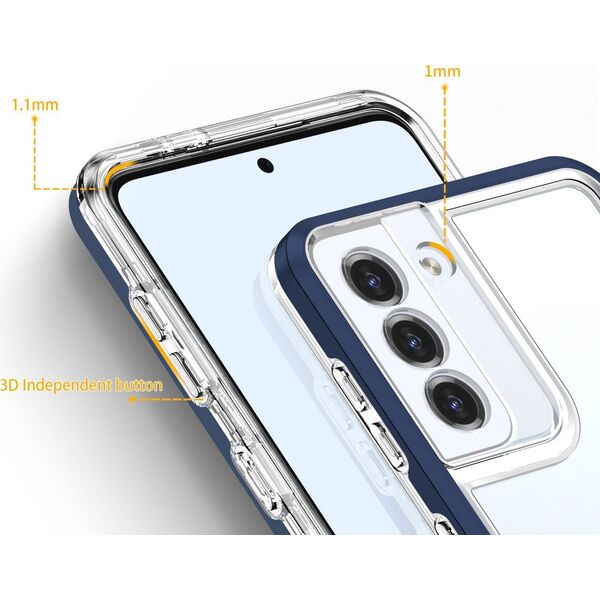 Hurtel Clear 3in1 etui do Samsung Galaxy S23+ silikonowy pokrowiec z ramką niebieskie 12741106 9145576272695