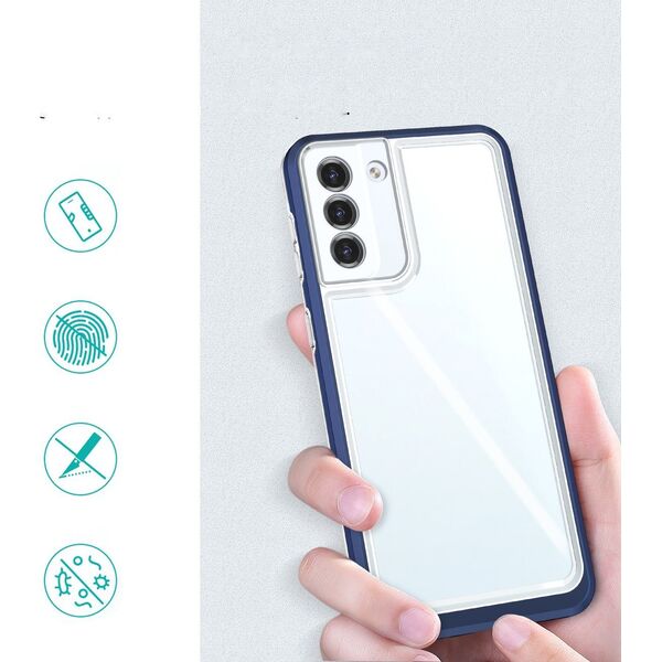 Hurtel Clear 3in1 etui do Samsung Galaxy S23 silikonowy pokrowiec z ramką niebieskie 12741111 9145576272664