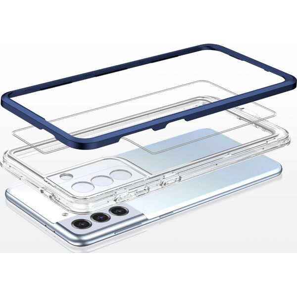 Hurtel Clear 3in1 etui do Samsung Galaxy S23 silikonowy pokrowiec z ramką niebieskie 12741111 9145576272664