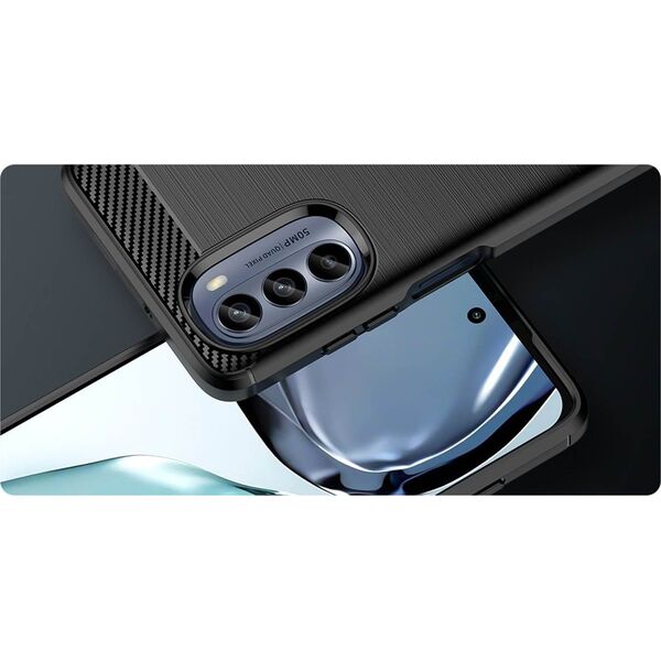 Hurtel Carbon Case etui do Motorola Moto G62 5G elastyczny silikonowy karbonowy pokrowiec czarne 12741118 9145576271766