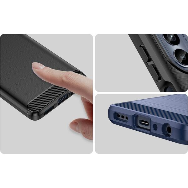 Hurtel Carbon Case etui do Motorola Moto G62 5G elastyczny silikonowy karbonowy pokrowiec czarne 12741118 9145576271766