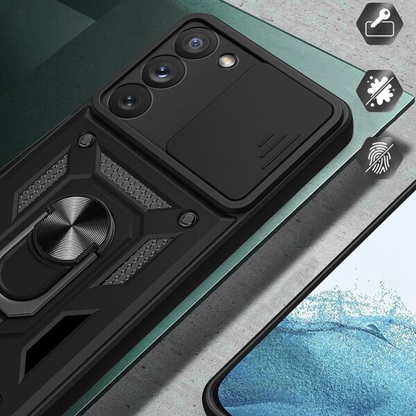 Hurtel Hybrid Armor Camshield etui do Samsung Galaxy S23+ pancerny pokrowiec z osłoną na aparat czerwone 12741129 9145576273074