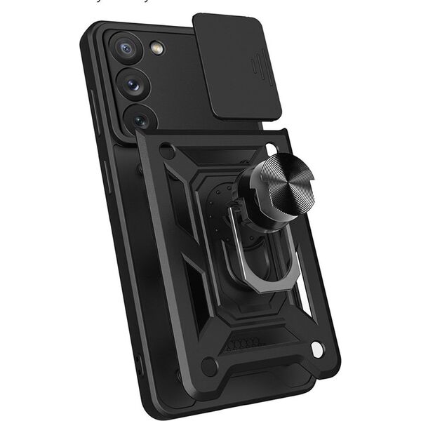 Hurtel Hybrid Armor Camshield etui do Samsung Galaxy S23+ pancerny pokrowiec z osłoną na aparat czerwone 12741129 9145576273074