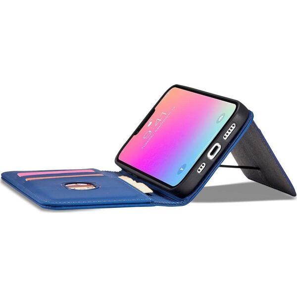 Hurtel Magnet Card Case etui Samsung Galaxy S23 pokrowiec z klapką portfel podstawka niebieskie 12741384 9145576271049