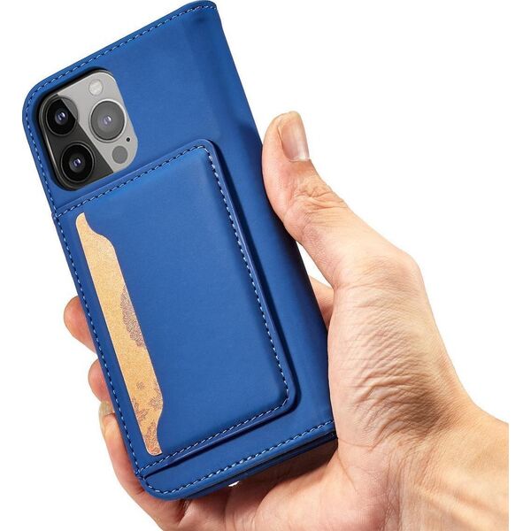 Hurtel Magnet Card Case etui Samsung Galaxy S23 pokrowiec z klapką portfel podstawka niebieskie 12741384 9145576271049