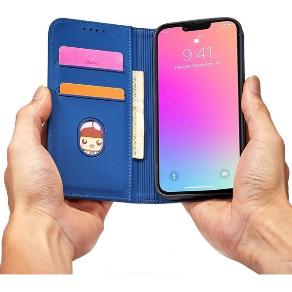 Hurtel Magnet Card Case etui Samsung Galaxy S23 pokrowiec z klapką portfel podstawka niebieskie 12741384 9145576271049