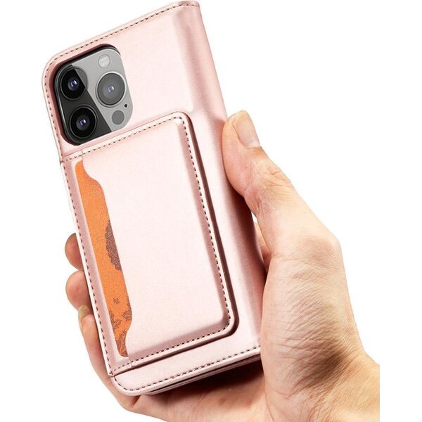 Hurtel Magnet Card Case etui Samsung Galaxy S23+ pokrowiec z klapką portfel podstawka różowe 12741391 9145576271100