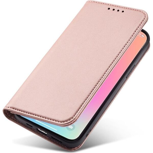 Hurtel Magnet Card Case etui Samsung Galaxy S23 Ultra pokrowiec z klapką portfel podstawka różowe 12741392 9145576271148