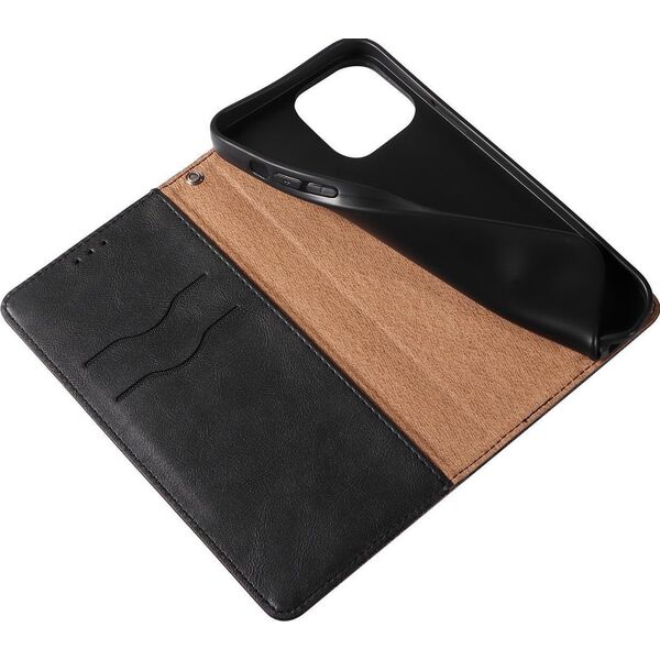 Hurtel Magnet Strap Case etui Samsung Galaxy S23 Ultra pokrowiec z klapką portfel mini smycz podstawka czarne 12741403 9145576271315
