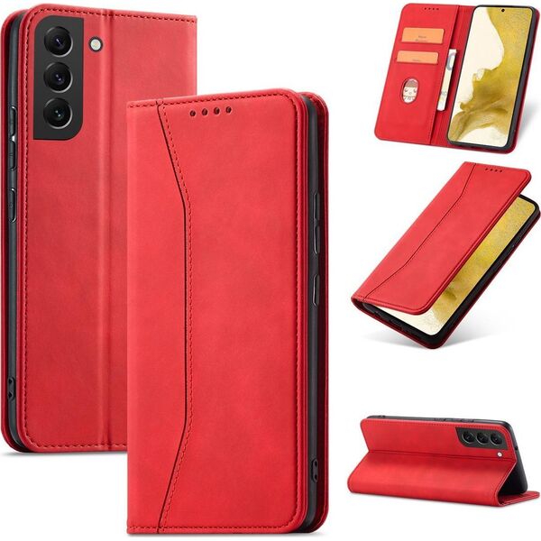 Hurtel Magnet Fancy Case etui Samsung Galaxy S23 Ultra pokrowiec z klapką portfel podstawka czerwone 12741417 9145576271537