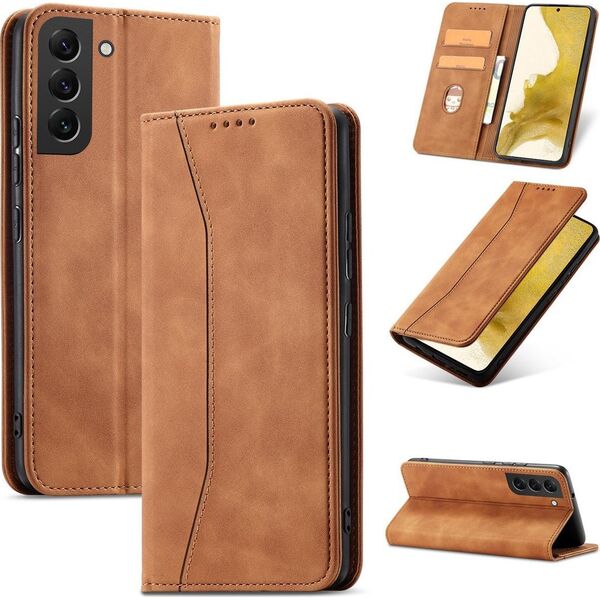 Hurtel Magnet Fancy Case etui Samsung Galaxy S23+ pokrowiec z klapką portfel podstawka brązowe 12741418 9145576271506