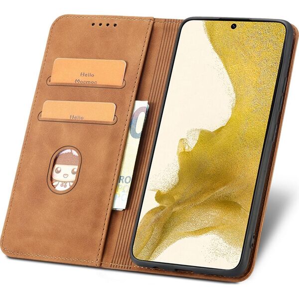 Hurtel Magnet Fancy Case etui Samsung Galaxy S23+ pokrowiec z klapką portfel podstawka brązowe 12741418 9145576271506