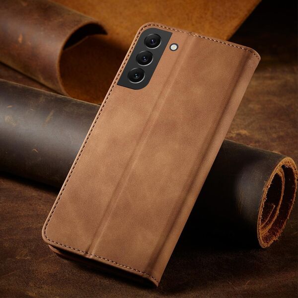 Hurtel Magnet Fancy Case etui Samsung Galaxy S23+ pokrowiec z klapką portfel podstawka brązowe 12741418 9145576271506