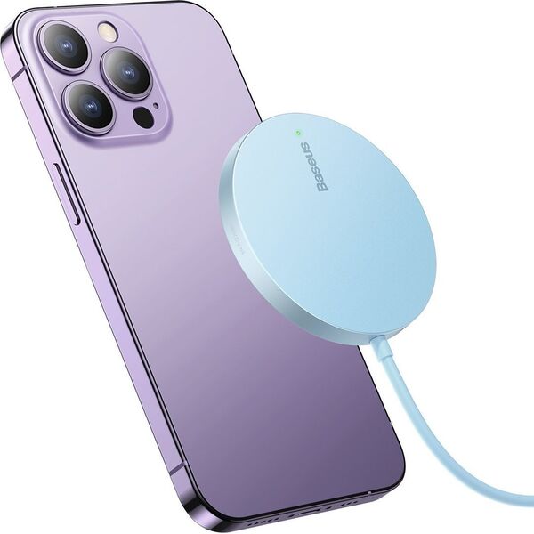 Ładowarka Baseus Ładowarka bezprzewodowa MagSafe Baseus Simple Mini3 Qi 15W niebieska 12742944 6932172623296