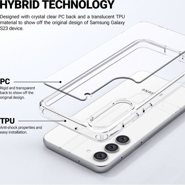 Crong Crong Crystal Shield Cover - Etui Samsung Galaxy S23+ (przezroczysty) 12747733 5904310702409