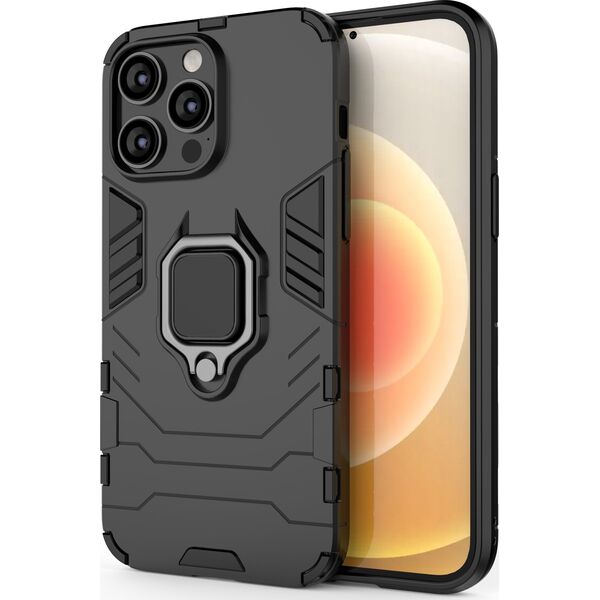 Hurtel Ring Armor etui do iPhone 14 Pro pancerny pokrowiec uchwyt magnetyczny ring czarne 12748376 9145576272152