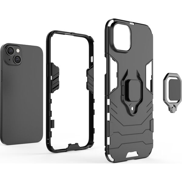 Hurtel Ring Armor etui do iPhone 14 Pro pancerny pokrowiec uchwyt magnetyczny ring czarne 12748376 9145576272152