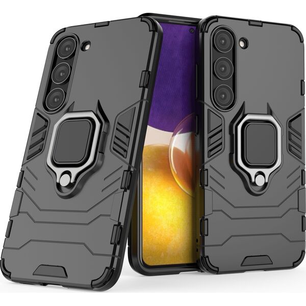 Hurtel Ring Armor etui do Samsung Galaxy S23 pancerny pokrowiec uchwyt magnetyczny ring czarne 12748379 9145576272206