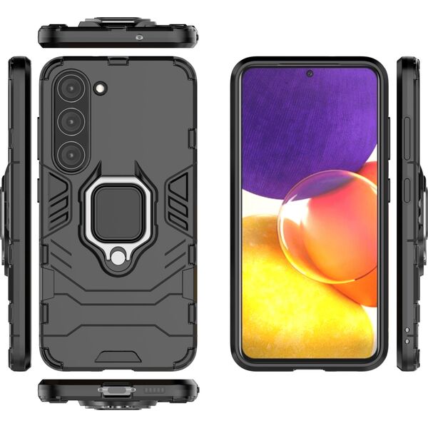 Hurtel Ring Armor etui do Samsung Galaxy S23 pancerny pokrowiec uchwyt magnetyczny ring czarne 12748379 9145576272206