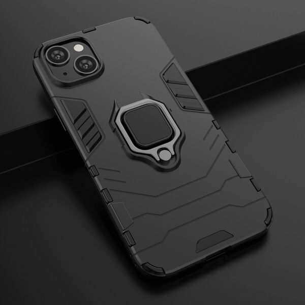Hurtel Ring Armor etui do iPhone 14 pancerny pokrowiec uchwyt magnetyczny ring czarne 12748381 9145576272176
