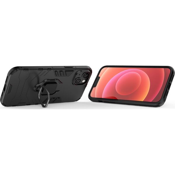 Hurtel Ring Armor etui do iPhone 14 pancerny pokrowiec uchwyt magnetyczny ring czarne 12748381 9145576272176