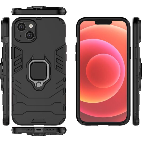 Hurtel Ring Armor etui do iPhone 14 pancerny pokrowiec uchwyt magnetyczny ring czarne 12748381 9145576272176