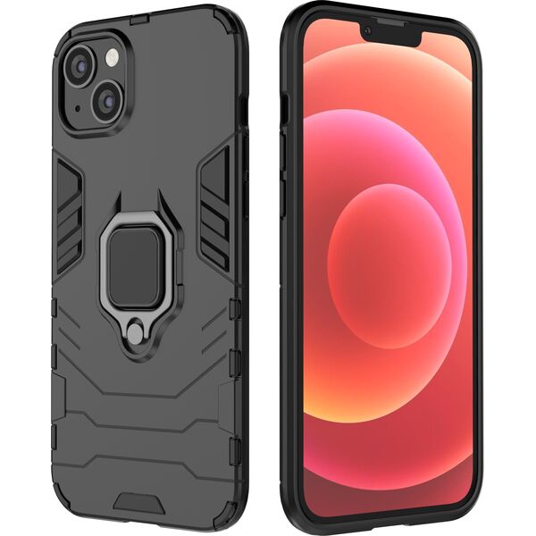 Hurtel Ring Armor etui do iPhone 14 pancerny pokrowiec uchwyt magnetyczny ring czarne 12748381 9145576272176