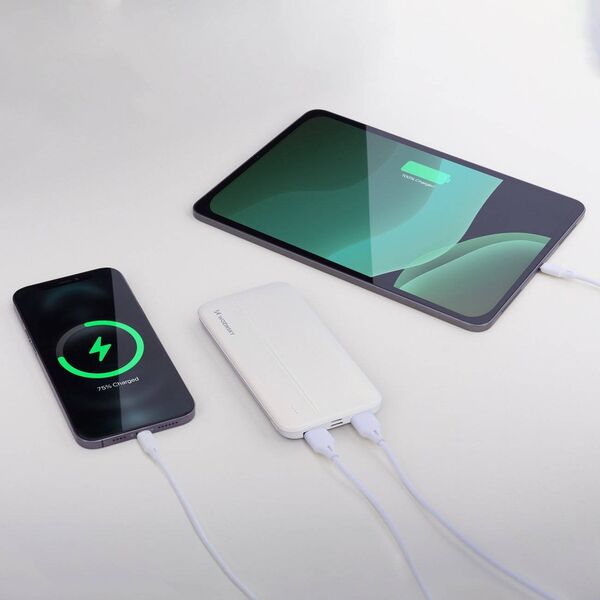 Powerbank Wozinsky Wozinsky PowerBank 10000mAh 2xUSB Biały LED Lekki WPBWE1 12753653 5907769307577
