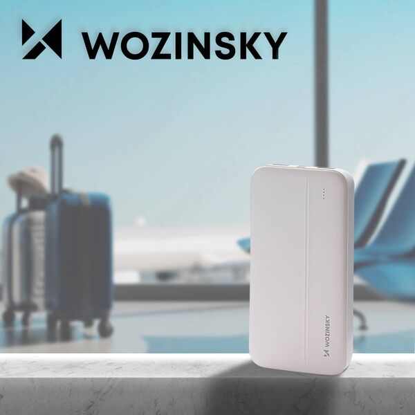 Powerbank Wozinsky Wozinsky PowerBank 10000mAh 2xUSB Biały LED Lekki WPBWE1 12753653 5907769307577