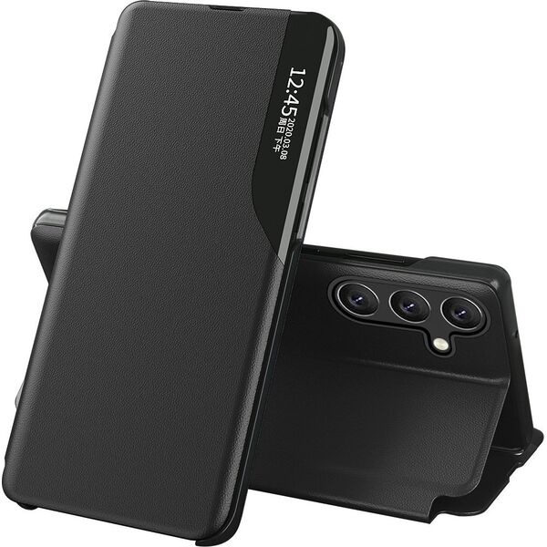Hurtel Eco Leather View Case etui Samsung Galaxy A54 5G z klapką podstawka czarne 12781437 9145576273852