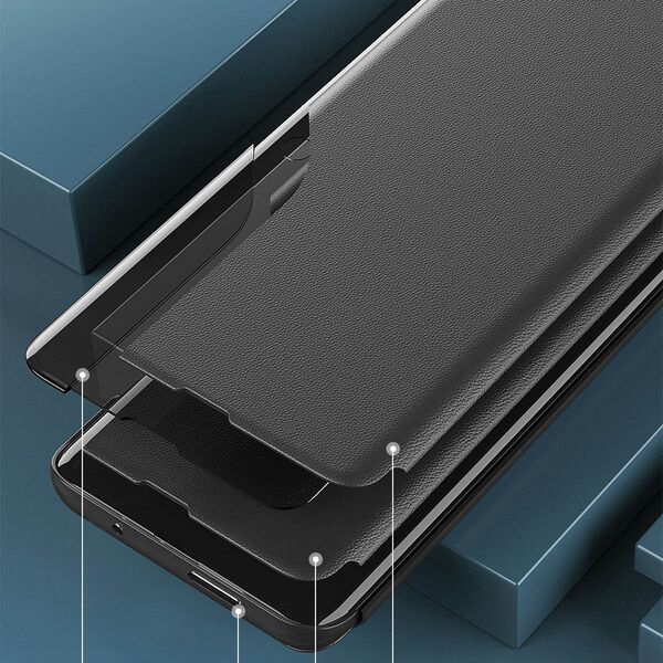Hurtel Eco Leather View Case etui Samsung Galaxy A54 5G z klapką podstawka czarne 12781437 9145576273852