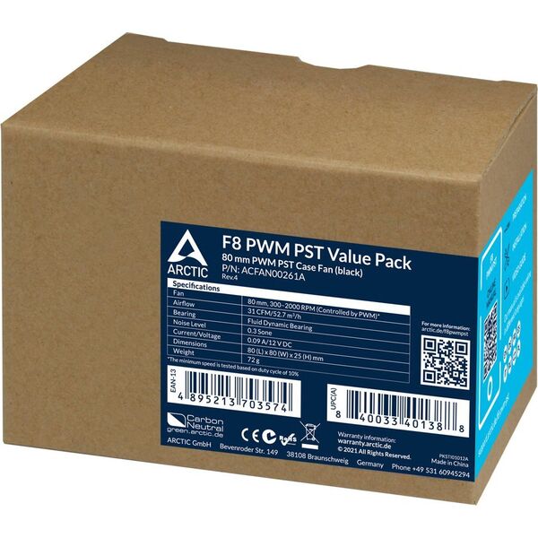 Wentylator Arctic F8 PWM PST 5-pack (ACFAN00261A) 12788222 4895213703574
