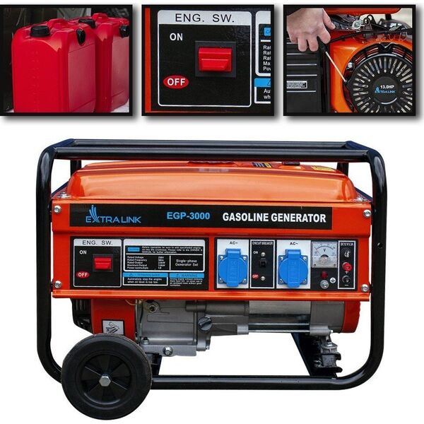 Agregat ExtraLink Generator pršdu Petrol 3kW EGP-3000 12789698 5905090330349