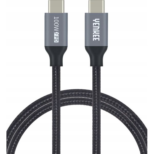 Kabel USB Yenkee USB-C - USB-C 1.5 m Szary (35054885) 12807761 8590669311132