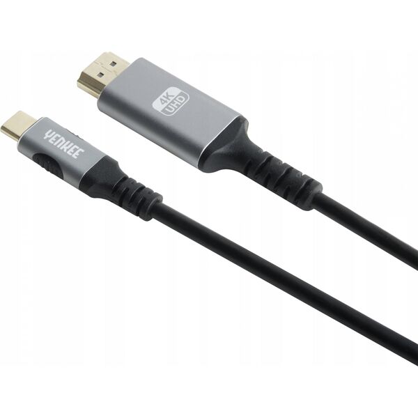 Kabel USB Yenkee USB-C - HDMI 1.5 m Czarno-srebrny (35055381) 12807762 8590669312962