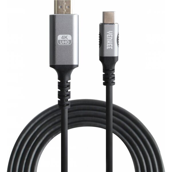 Kabel USB Yenkee USB-C - HDMI 1.5 m Czarno-srebrny (35055381) 12807762 8590669312962