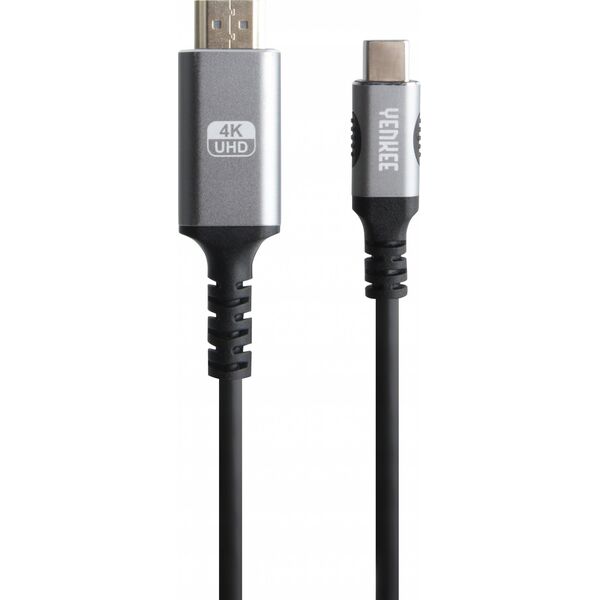 Kabel USB Yenkee USB-C - HDMI 1.5 m Czarno-srebrny (35055381) 12807762 8590669312962