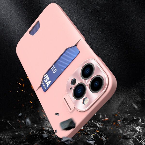 Hurtel Leather Stand Case etui Samsung Galaxy S23 pokrowiec portfel na kartę z podstawką różowe 12814661 9145576274903