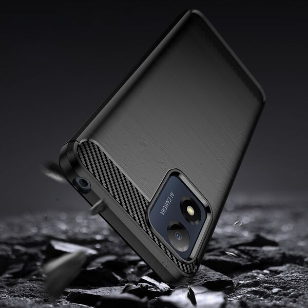 Hurtel Carbon Case etui Motorola Moto E13 elastyczny silikonowy karbonowy pokrowiec czarne 12814673 9145576274682