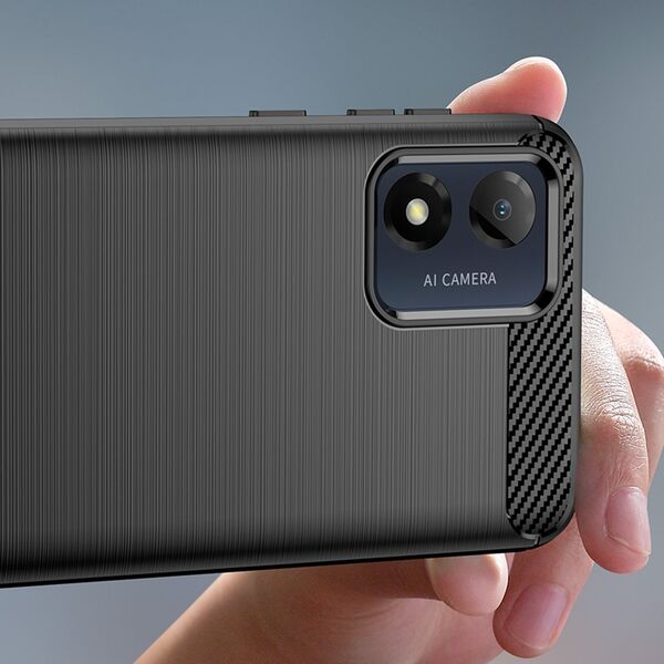 Hurtel Carbon Case etui Motorola Moto E13 elastyczny silikonowy karbonowy pokrowiec czarne 12814673 9145576274682