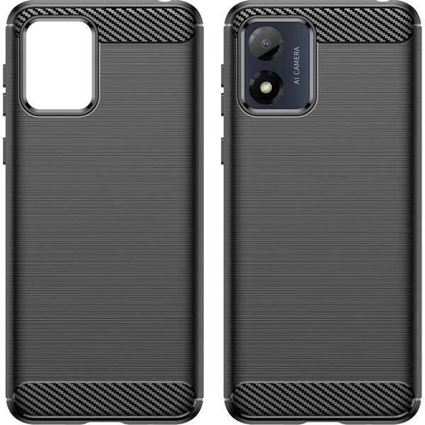 Hurtel Carbon Case etui Motorola Moto E13 elastyczny silikonowy karbonowy pokrowiec czarne 12814673 9145576274682